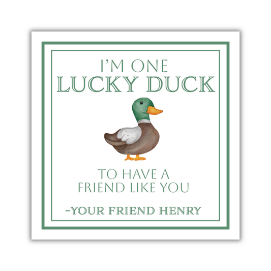 Lucky Duck Gift STICKER- Set of 24