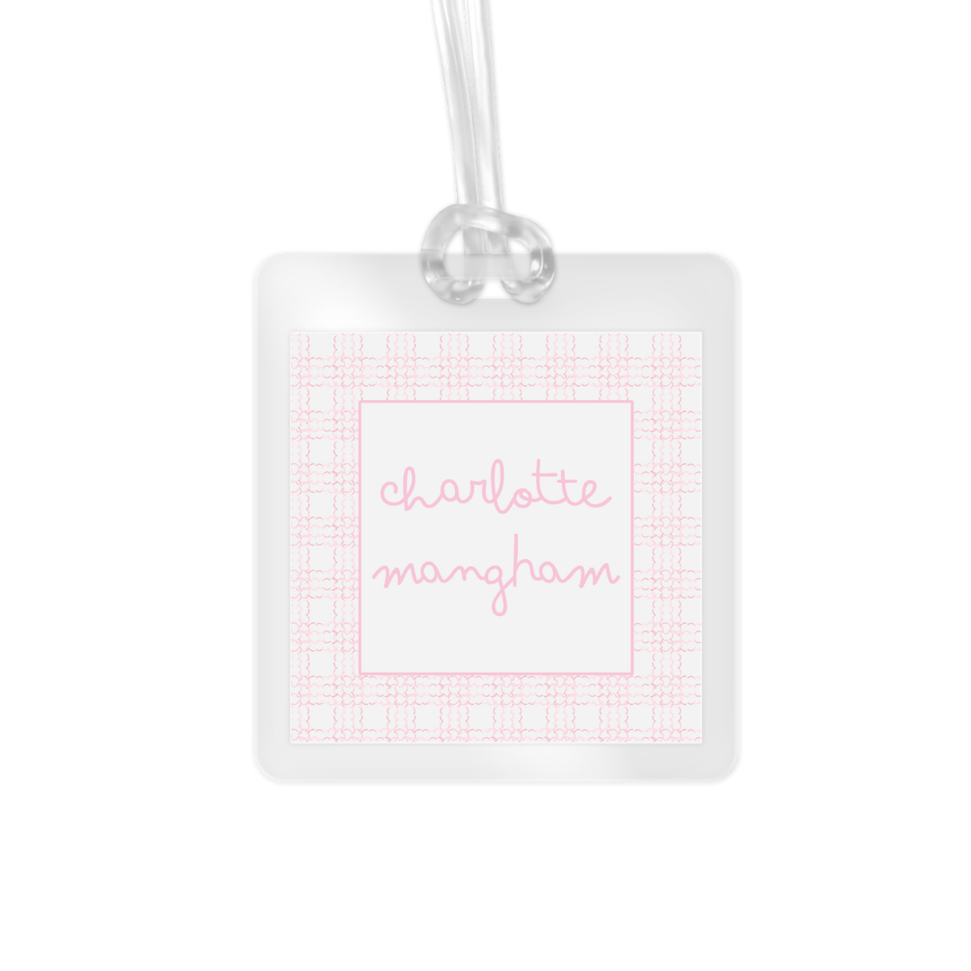 Scallop Check Laminate Bag Tag