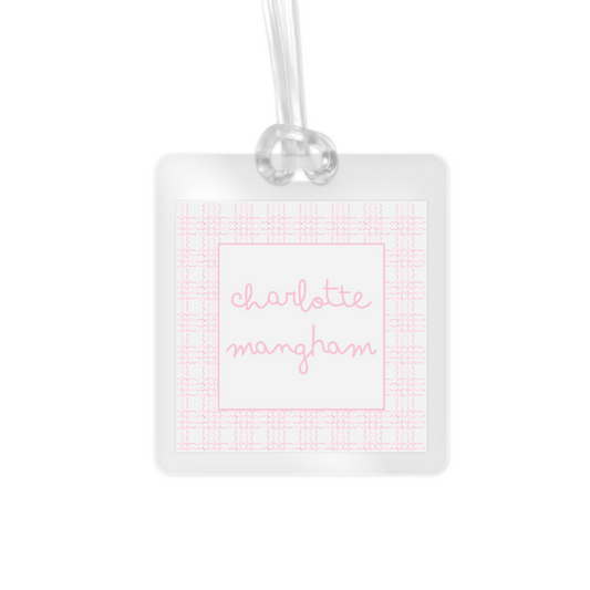 Scallop Check Laminate Bag Tag