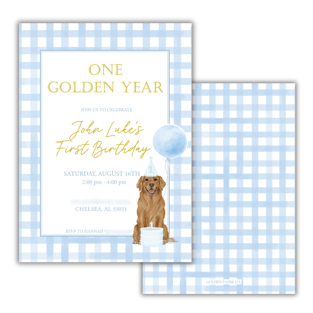 One Golden Year Birthday Invitation