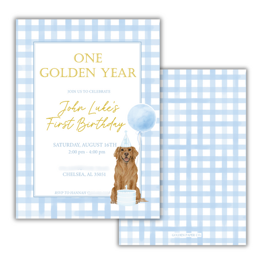 One Golden Year Birthday Invitation