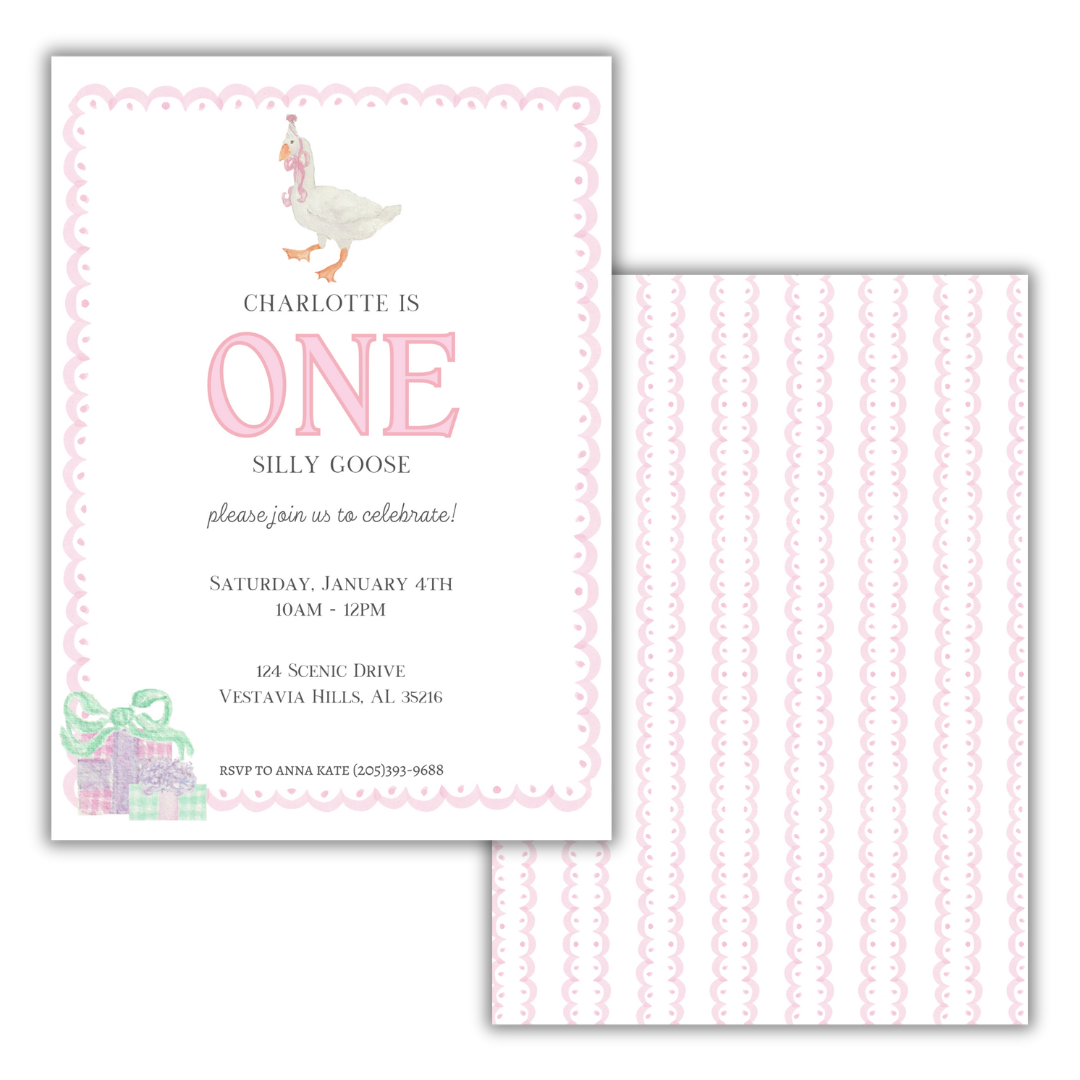One Silly Goose Birthday Invitation