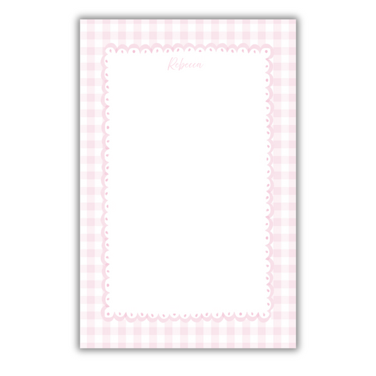 Pink Gingham Notepad