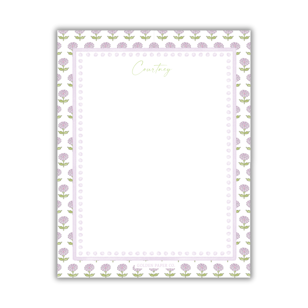 Purple Hydrangea Notepad