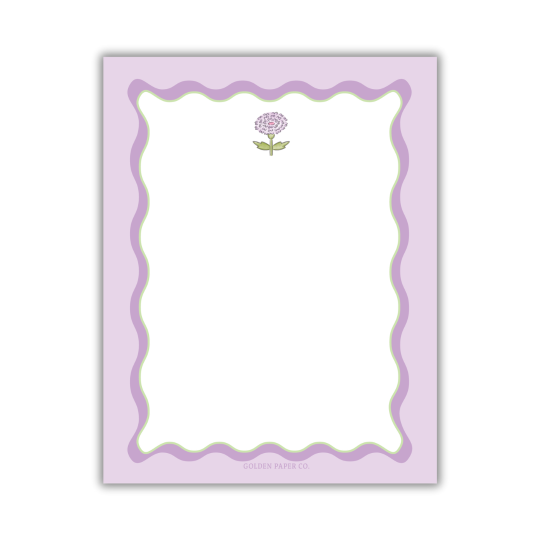 Purple Hydrangea Wavy Notepad