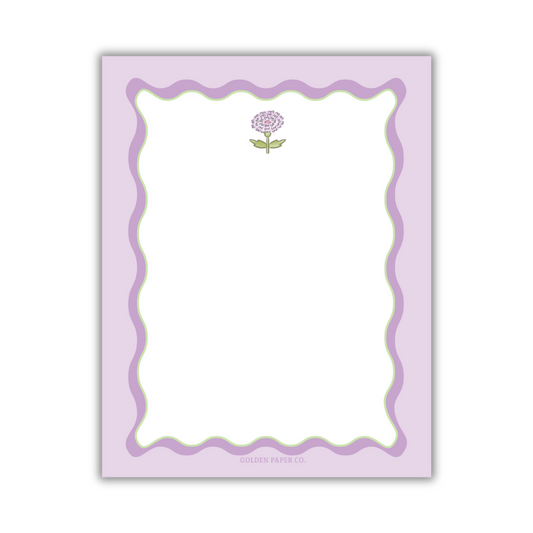 Purple Hydrangea Wavy Notepad