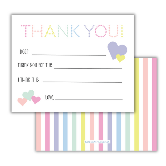 Rainbow Thank You Card- Set of 10
