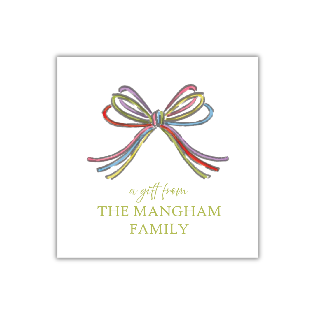 Rainbow Bow Gift Tag
