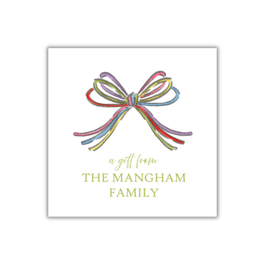 Rainbow Bow Gift Tag