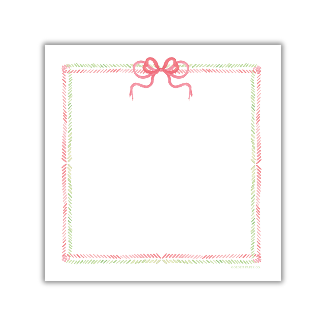 Red Bow Square Notepad