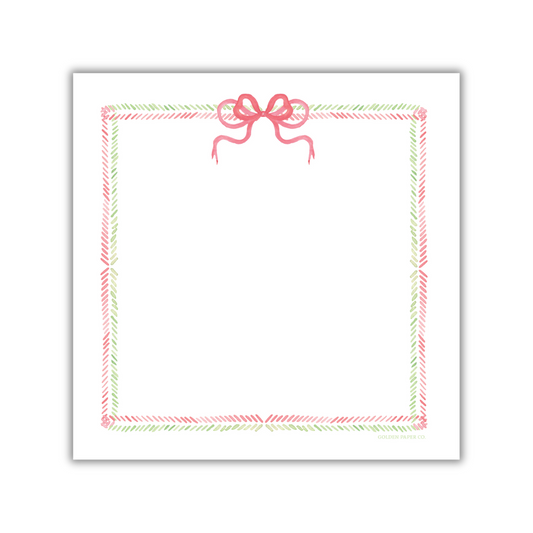 Red Bow Square Notepad