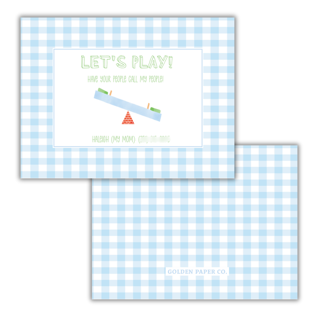 Seesaw Playdate Card