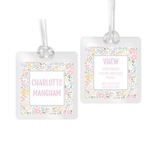 Spring Floral Laminated Bag Tag