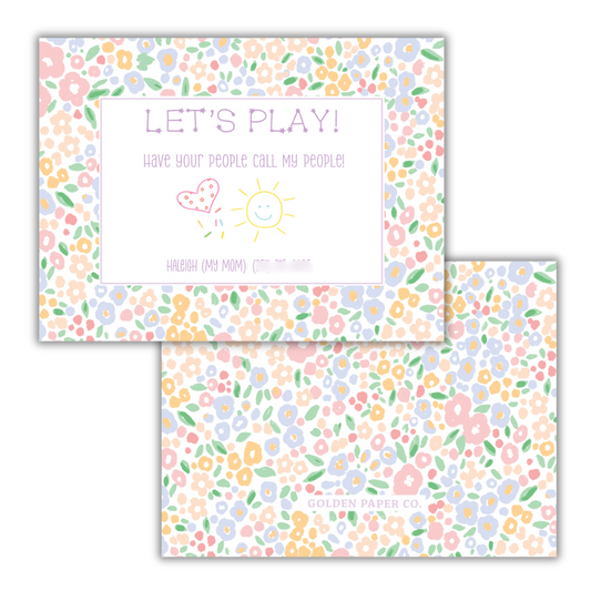 Spring Floral Playdate Card