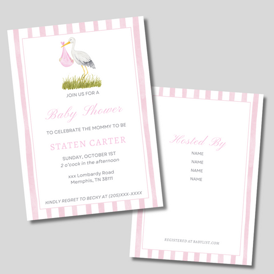 Stork Baby Shower Card