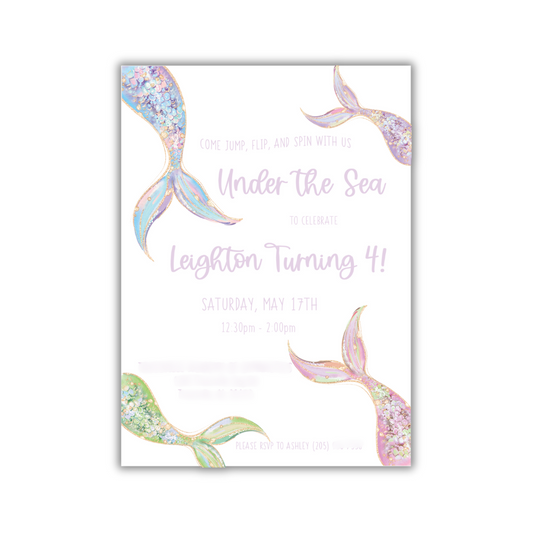 Under the Sea Birthday Invitation- DIGITAL VERSION