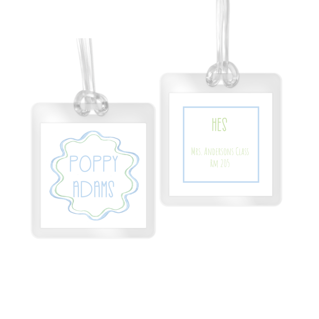 Wavy Laminated Bag Tag