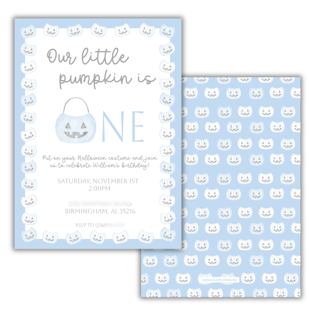 One Little Pumpkin Ivite