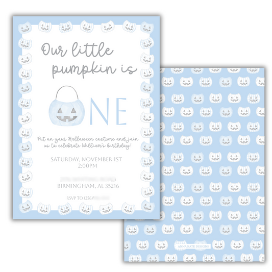One Little Pumpkin Ivite